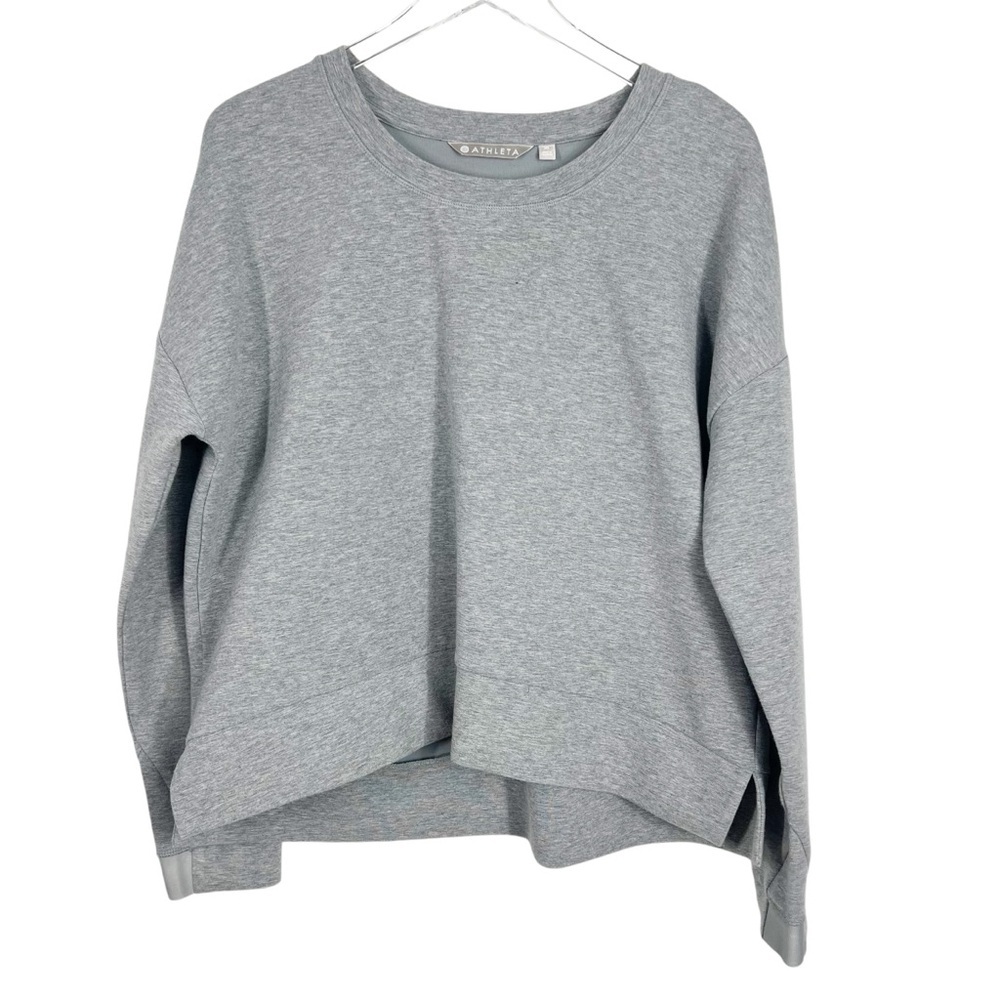 ATHLETA Coaster Luxe XL Grey Cropped Crewneck Sweatshirt